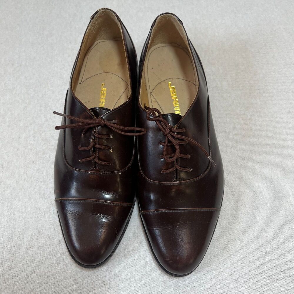 Jarman Vintage Men's Dress Shoes Leather 8.5D Cap Toe Oxford